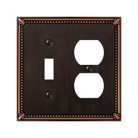 Amerelle Amerelle Imperial Bead Aged Bronze 2 gang Die-Cast Metal Toggle Wall Plate 1 pk 74TDDB
